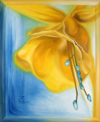 Fuchsie, farblich an die Räumlichkeit angepasst / Öl