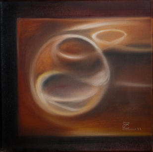 Phantasie in Brauntönen, Öl