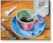 Ölbild für eine Autowerkstatt